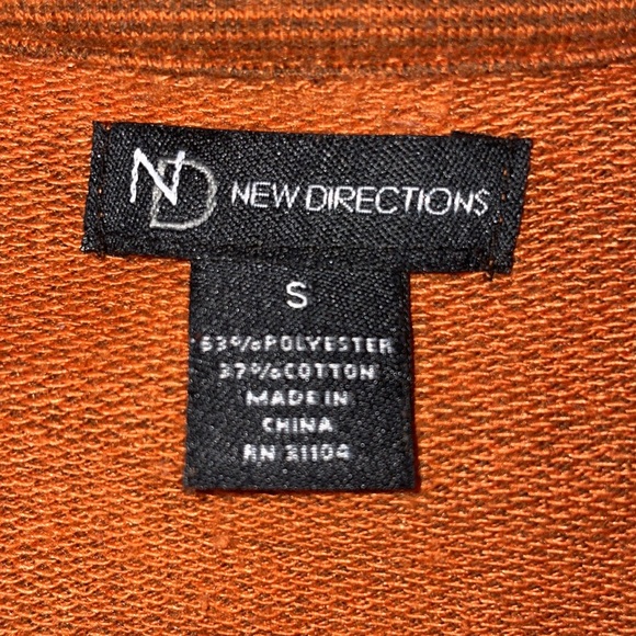 New Directions Orange Full Zip Blazer, Size Small - Picture 4 of 7